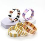Premium Summer Color Enamel Tile Bracelets, Colorblock Tile Bead Bracelets, Enamel Beads, Trendy Tila, Stretch Bracelets, Bohemian Bracelets, Tile Beads manufacturer China - BR-EN-201