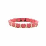 Bohemian Color Block Beaded Bracelet with Gold-Rimmed Heart Charm | Handmade Fashion Jewelry Wholesale | China Factory Direct Supplier variation Bohemian Color Block Beaded Bracelet with Gold-Rimmed Heart Charm | Handmade Fashion Jewelry Wholesale | China Factory Direct Supplier - BR-EN-1102