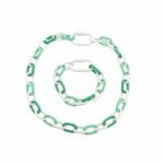 2025 Hot Selling Amazon Xiyin Daifa Popular Exaggerated Mountaineering Buckle Colorful Candy Cuban Chain Necklace Set variation 2025 Hot Selling Amazon Xiyin Daifa Popular Exaggerated Mountaineering Buckle Colorful Candy Cuban Chain Necklace Set - BR-EN-1504