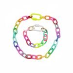 2025 Hot Selling Amazon Xiyin Daifa Popular Exaggerated Mountaineering Buckle Colorful Candy Cuban Chain Necklace Set variation 2025 Hot Selling Amazon Xiyin Daifa Popular Exaggerated Mountaineering Buckle Colorful Candy Cuban Chain Necklace Set - BR-EN-1513