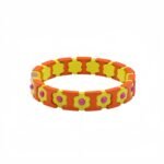 Colorful Flower Enamel Bracelet | Bohemian DIY Painted Stretch Bracelet for Women | European & American Trendy Colorblock Jewelry | Fashionable Stackable Bracelet | In Stock variation Colorful Flower Enamel Bracelet | Bohemian DIY Painted Stretch Bracelet for Women | European & American Trendy Colorblock Jewelry | Fashionable Stackable Bracelet | In Stock - BR-EN-2607