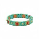 Colorful Flower Enamel Bracelet | Bohemian DIY Painted Stretch Bracelet for Women | European & American Trendy Colorblock Jewelry | Fashionable Stackable Bracelet | In Stock variation Colorful Flower Enamel Bracelet | Bohemian DIY Painted Stretch Bracelet for Women | European & American Trendy Colorblock Jewelry | Fashionable Stackable Bracelet | In Stock - BR-EN-2611