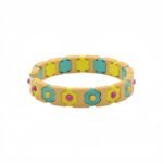 Colorful Flower Enamel Bracelet | Bohemian DIY Painted Stretch Bracelet for Women | European & American Trendy Colorblock Jewelry | Fashionable Stackable Bracelet | In Stock variation Colorful Flower Enamel Bracelet | Bohemian DIY Painted Stretch Bracelet for Women | European & American Trendy Colorblock Jewelry | Fashionable Stackable Bracelet | In Stock - BR-EN-2612