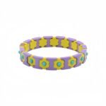 Colorful Flower Enamel Bracelet | Bohemian DIY Painted Stretch Bracelet for Women | European & American Trendy Colorblock Jewelry | Fashionable Stackable Bracelet | In Stock variation Colorful Flower Enamel Bracelet | Bohemian DIY Painted Stretch Bracelet for Women | European & American Trendy Colorblock Jewelry | Fashionable Stackable Bracelet | In Stock - BR-EN-2614