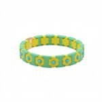 Colorful Flower Enamel Bracelet | Bohemian DIY Painted Stretch Bracelet for Women | European & American Trendy Colorblock Jewelry | Fashionable Stackable Bracelet | In Stock variation Colorful Flower Enamel Bracelet | Bohemian DIY Painted Stretch Bracelet for Women | European & American Trendy Colorblock Jewelry | Fashionable Stackable Bracelet | In Stock - BR-EN-2622