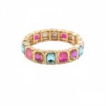 European and American Cross-Border Hot-Selling Colorful Mocha Crystal Alloy Bracelets, Fashionable and Exaggerated Elastic Bracelets, Wholesale Factory Direct Sales variation European and American Cross-Border Hot-Selling Colorful Mocha Crystal Alloy Bracelets, Fashionable and Exaggerated Elastic Bracelets, Wholesale Factory Direct Sales - MB-EN-1402