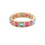 European and American Cross-Border Hot-Selling Colorful Mocha Crystal Alloy Bracelets, Fashionable and Exaggerated Elastic Bracelets, Wholesale Factory Direct Sales variation European and American Cross-Border Hot-Selling Colorful Mocha Crystal Alloy Bracelets, Fashionable and Exaggerated Elastic Bracelets, Wholesale Factory Direct Sales - MB-EN-1405