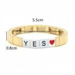 Hot Selling Personalized Gold Letter Enamel Bracelet for Women Stackable Peach Heart Oil Painting Bracelet Custom Word & Initial Stretch Bracelet Romantic Couple Love & Confession Jewelry Trendy Fashion Accessory for USA & European Markets Wholesale Enamel Jewelry Manufacturer OEM & ODM China Factory variation Hot Selling Personalized Gold Letter Enamel Bracelet for Women Stackable Peach Heart Oil Painting Bracelet Custom Word & Initial Stretch Bracelet Romantic Couple Love & Confession Jewelry Trendy Fashion Accessory for USA & European Markets Wholesale Enamel Jewelry Manufacturer OEM & ODM China Factory - BR-EN-3115