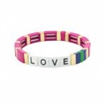 Hot Selling LOVE Enamel Bracelet for Women Cross-Border E-Commerce Bohemian Colorblock Elastic Tile Bead Bracelet Colorful Letter LOVE Stretch Bracelet Trendy Stackable Fashion Jewelry for USA & European Markets variation Hot Selling LOVE Enamel Bracelet for Women Cross-Border E-Commerce Bohemian Colorblock Elastic Tile Bead Bracelet Colorful Letter LOVE Stretch Bracelet Trendy Stackable Fashion Jewelry for USA & European Markets - BR-EN-3401