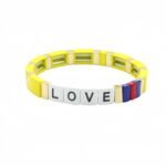 Hot Selling LOVE Enamel Bracelet for Women Cross-Border E-Commerce Bohemian Colorblock Elastic Tile Bead Bracelet Colorful Letter LOVE Stretch Bracelet Trendy Stackable Fashion Jewelry for USA & European Markets variation Hot Selling LOVE Enamel Bracelet for Women Cross-Border E-Commerce Bohemian Colorblock Elastic Tile Bead Bracelet Colorful Letter LOVE Stretch Bracelet Trendy Stackable Fashion Jewelry for USA & European Markets - BR-EN-3403
