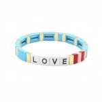 Hot Selling LOVE Enamel Bracelet for Women Cross-Border E-Commerce Bohemian Colorblock Elastic Tile Bead Bracelet Colorful Letter LOVE Stretch Bracelet Trendy Stackable Fashion Jewelry for USA & European Markets variation Hot Selling LOVE Enamel Bracelet for Women Cross-Border E-Commerce Bohemian Colorblock Elastic Tile Bead Bracelet Colorful Letter LOVE Stretch Bracelet Trendy Stackable Fashion Jewelry for USA & European Markets - BR-EN-3406