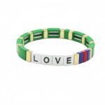 Hot Selling LOVE Enamel Bracelet for Women Cross-Border E-Commerce Bohemian Colorblock Elastic Tile Bead Bracelet Colorful Letter LOVE Stretch Bracelet Trendy Stackable Fashion Jewelry for USA & European Markets variation Hot Selling LOVE Enamel Bracelet for Women Cross-Border E-Commerce Bohemian Colorblock Elastic Tile Bead Bracelet Colorful Letter LOVE Stretch Bracelet Trendy Stackable Fashion Jewelry for USA & European Markets - BR-EN-3408