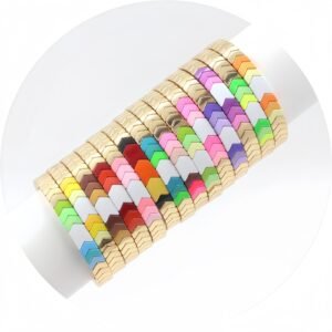 Bohemian DIY arrow enamel bracelet for women with colorful hand-painted alloy beads and elastic stretch band