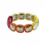 Rainbow Crystal Tile Bracelet for Women | Colorful Square Gemstone Stretch Bracelet | Crystal Colorblock Stackable Statement Jewelry | Trendy Chunky Beaded Bracelet for USA & European Fashion Markets | Wholesale Jewelry Manufacturer | OEM & ODM Factory variation Rainbow Crystal Tile Bracelet for Women | Colorful Square Gemstone Stretch Bracelet | Crystal Colorblock Stackable Statement Jewelry | Trendy Chunky Beaded Bracelet for USA & European Fashion Markets | Wholesale Jewelry Manufacturer | OEM & ODM Factory - MB-EN-2003